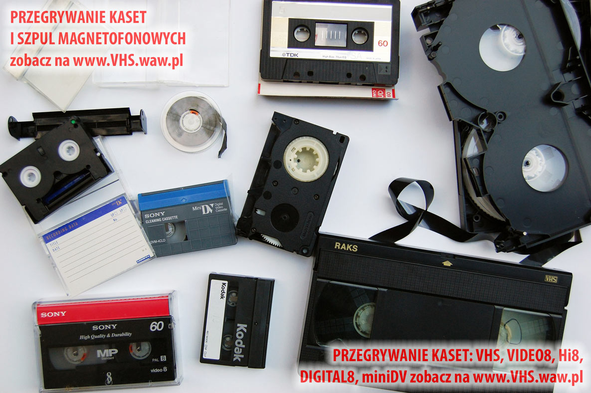 różne kasety wideo 